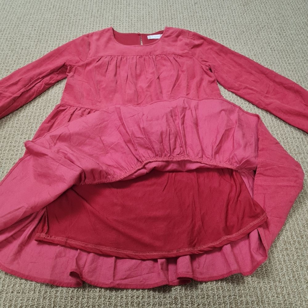 Altar'd State Rusted Dusty Red Couduroy Longsleeve Tiered Dress XS - Picture 7 of 11